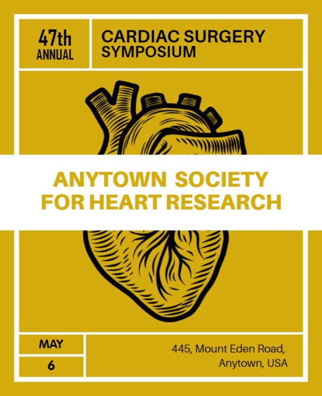 Illustrative Yellow Cardiac Surgery Symposium Poster Template