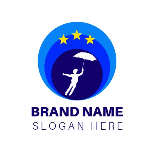 Imaginative Blue Design Featuring Dreams of Flight Logo Template