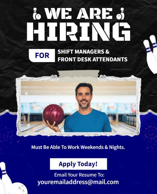 Immediate Hiring for Bowling Staff Flyer Template