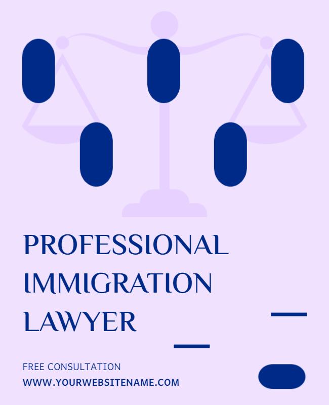 Immigration Lawyer Services Consultation Flyer Template