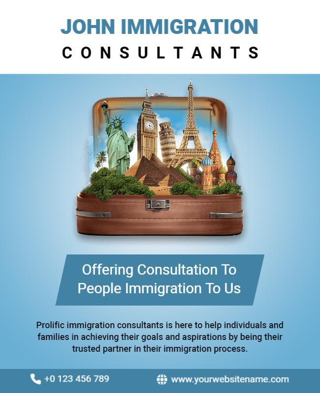 Immigration Services Consultation Promotional Flyer Template