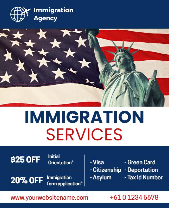 Immigration Services Promotional Flyer Template