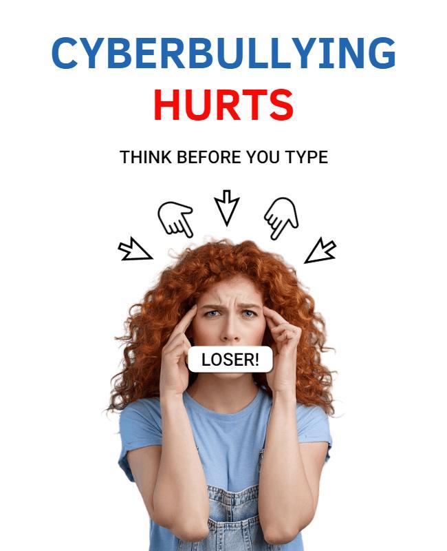 Impactful Blue Cyberbullying Awareness Educational Flyer Template