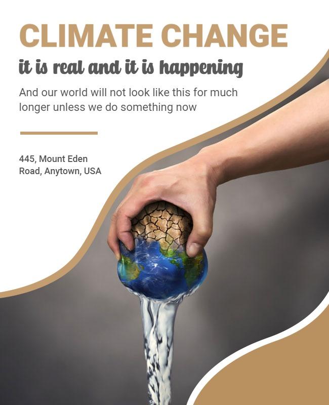 Impactful Earth Crisis Awareness Climate Change Poster Template