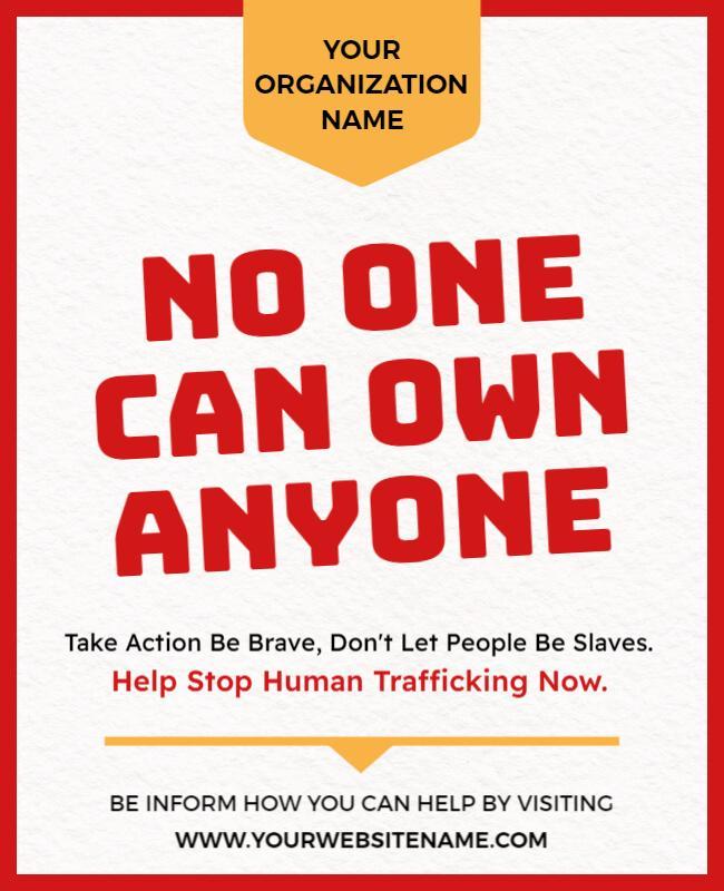Impactful Red Human Rights Advocacy Campaign Poster Template