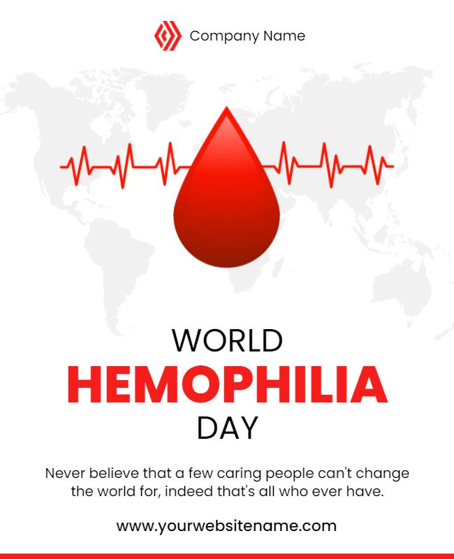 Impactful Red World Hemophilia Day Awareness Poster Template