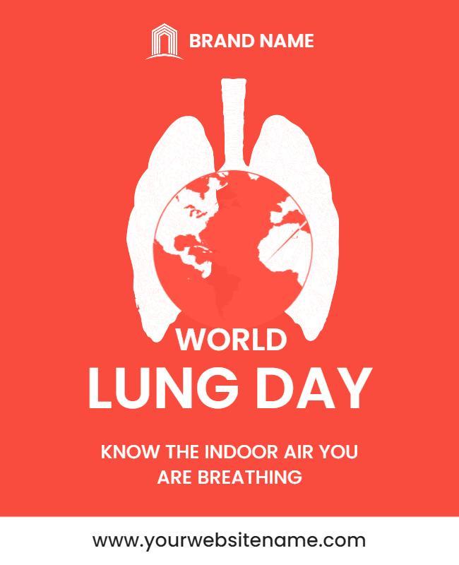 Impactful Red World Lung Day Awareness Poster Template