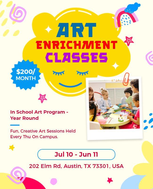 In School Art Enrichment Classes Flyer Template
