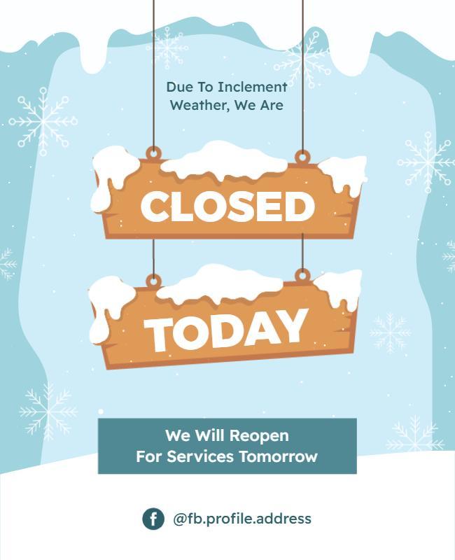 Inclement Weather Closure Notice Flyer Template