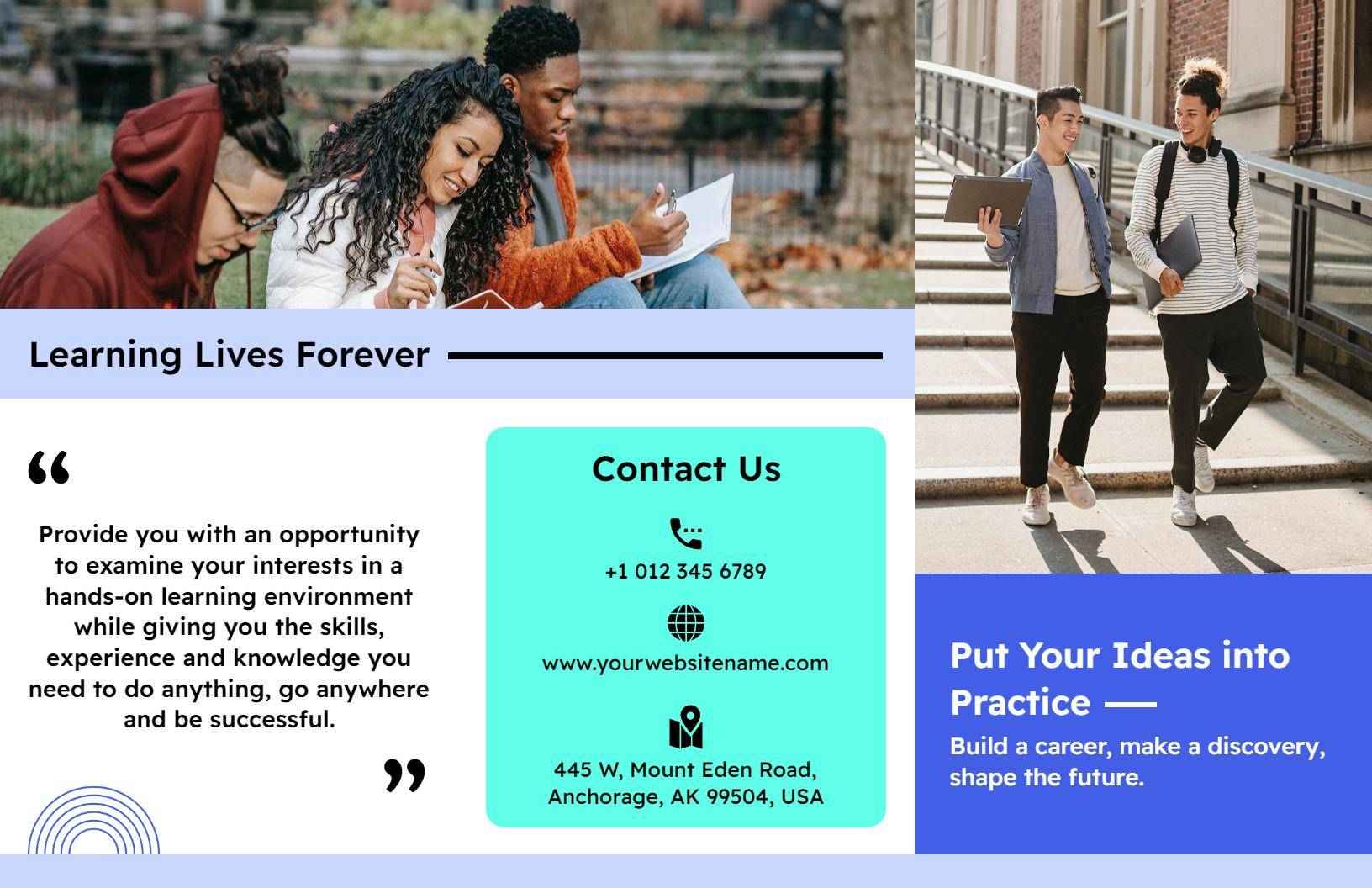 Inclusive College Community Learning and Opportunities Brochure Template