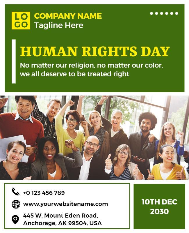 Inclusive Colorful Human Rights Day Celebration Poster Template