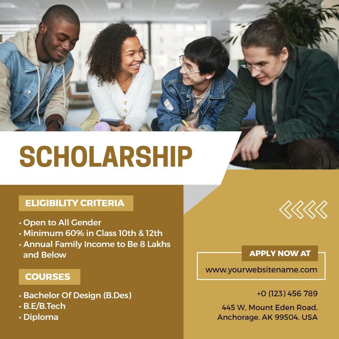 Inclusive Scholarship Opportunities for Students at School Ad Template