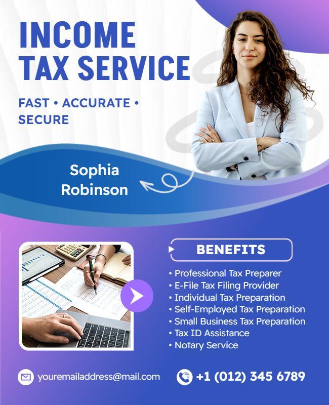 Income Tax Service Promotional Poster Template