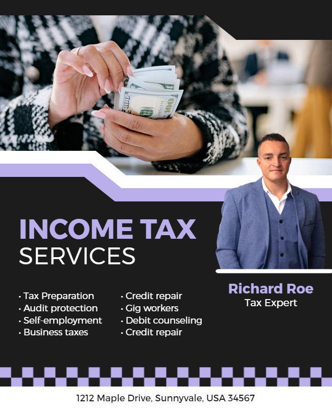 Income Tax Services Promotional Flyer Template