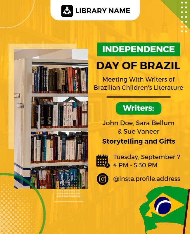 Independence Day Brazilian Literature Event Flyer Template