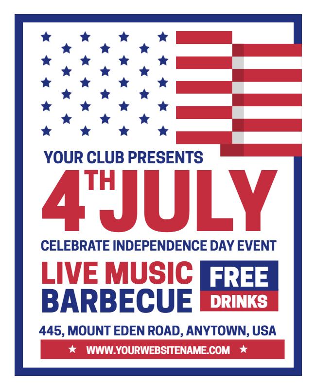 Independence Day Celebration Barbecue Flyer Template