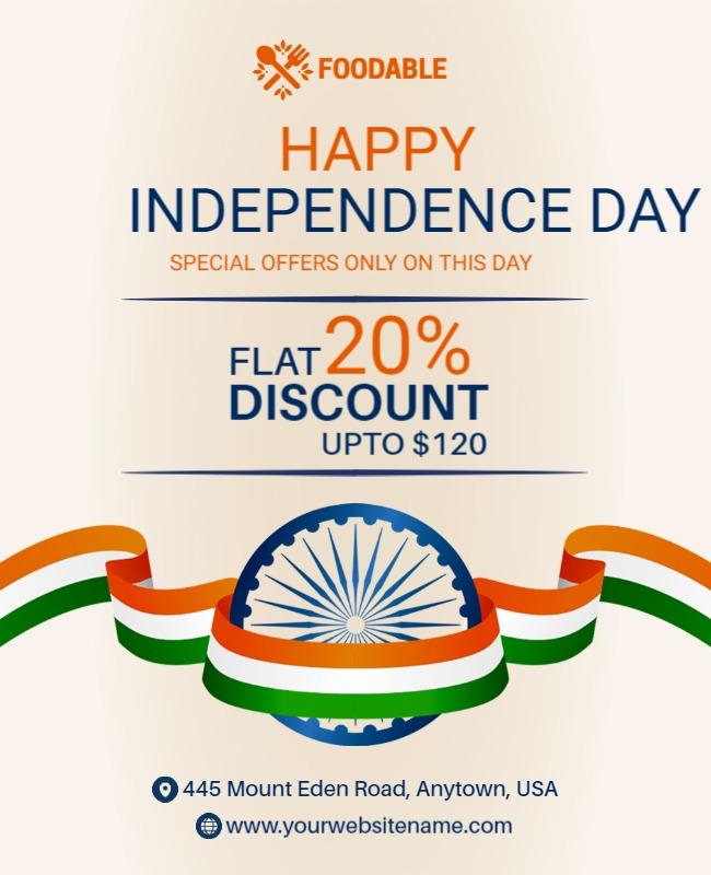 Independence Day Celebration Discount Flyer Template