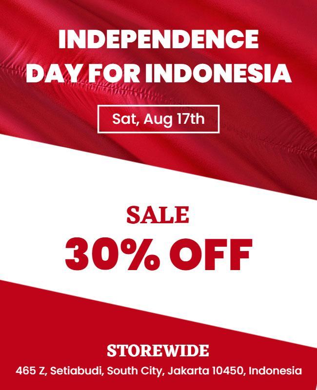 Independence Day Indonesia Sale Flyer Template