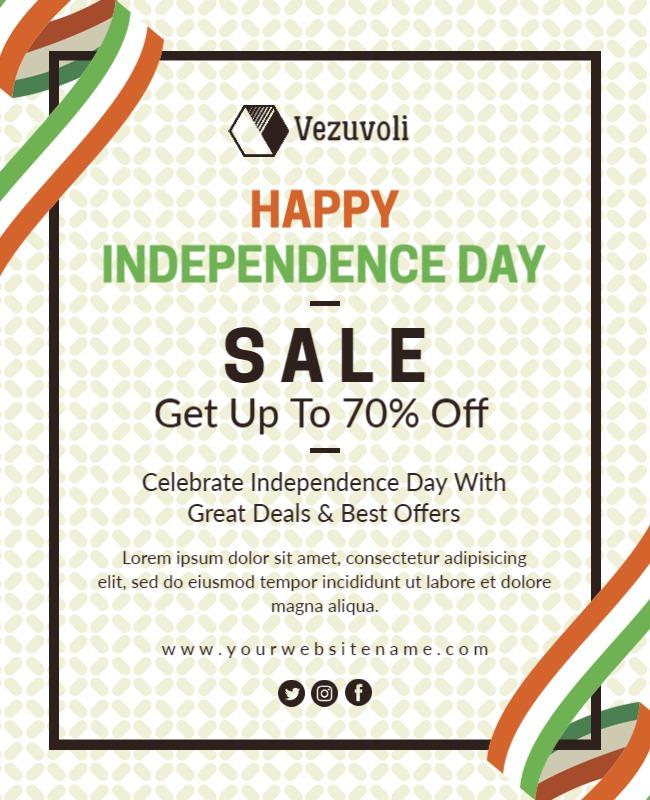 Independence Day Sale Celebration Flyer Template