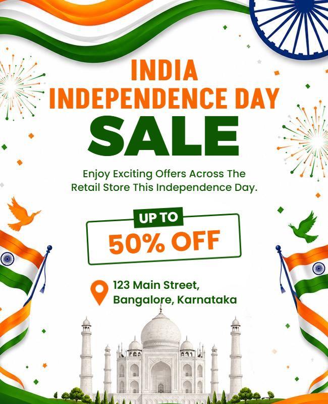 India Independence Day Retail Store Sale Flyer Template