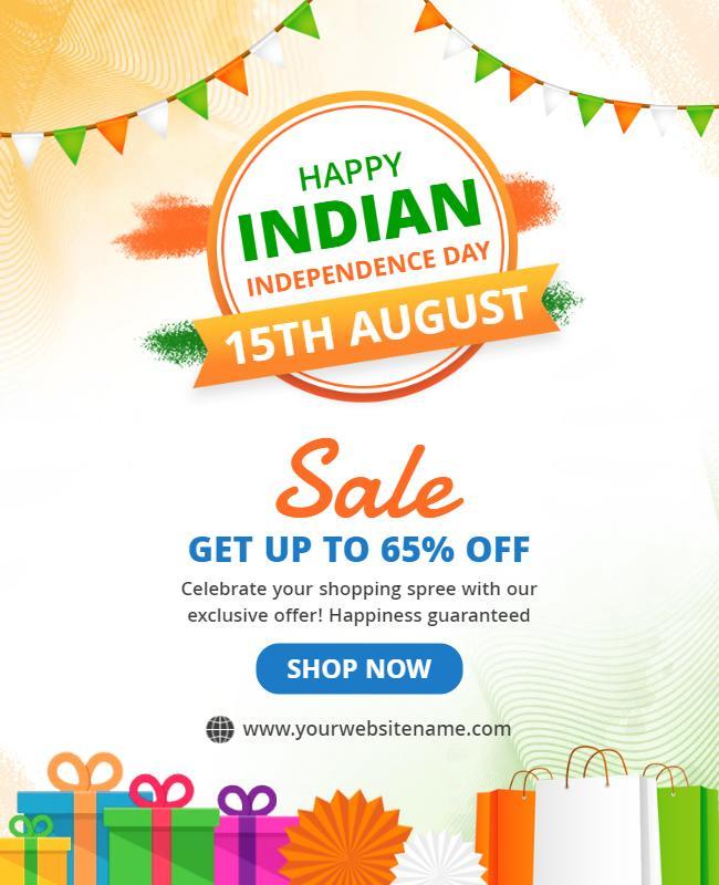 Indian Independence Day Sale Flyer Template