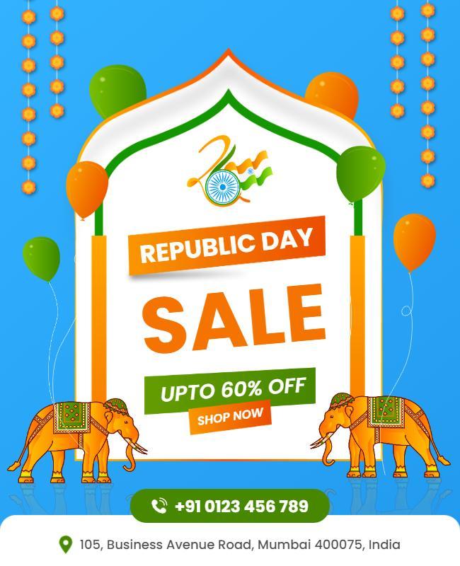 Indian Republic Day Sale Flyer Template