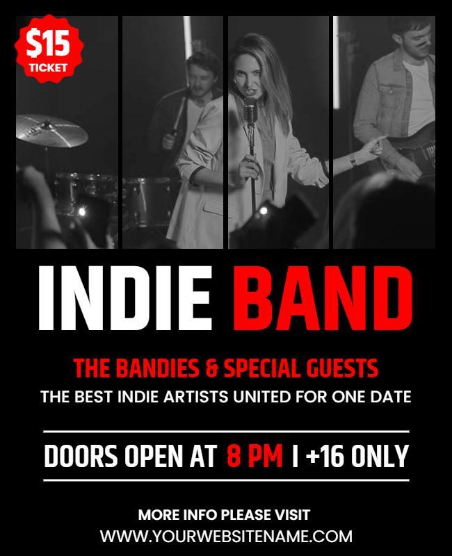 Indie Band Live Performance Flyer Template