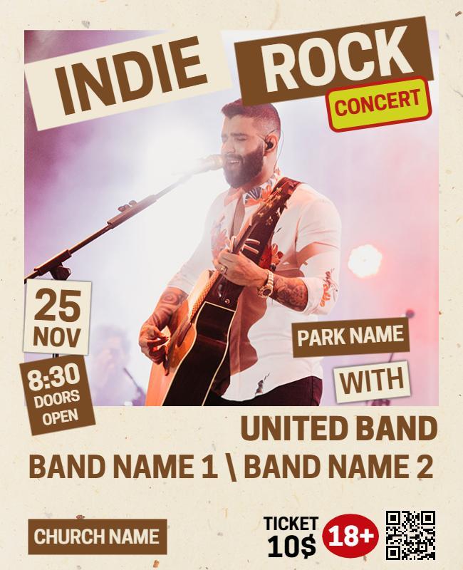 Indie Rock Concert Event Flyer Template