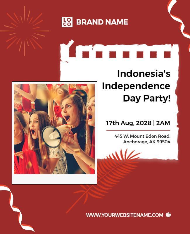 Festive Red Independence Day Celebration Flyer Template