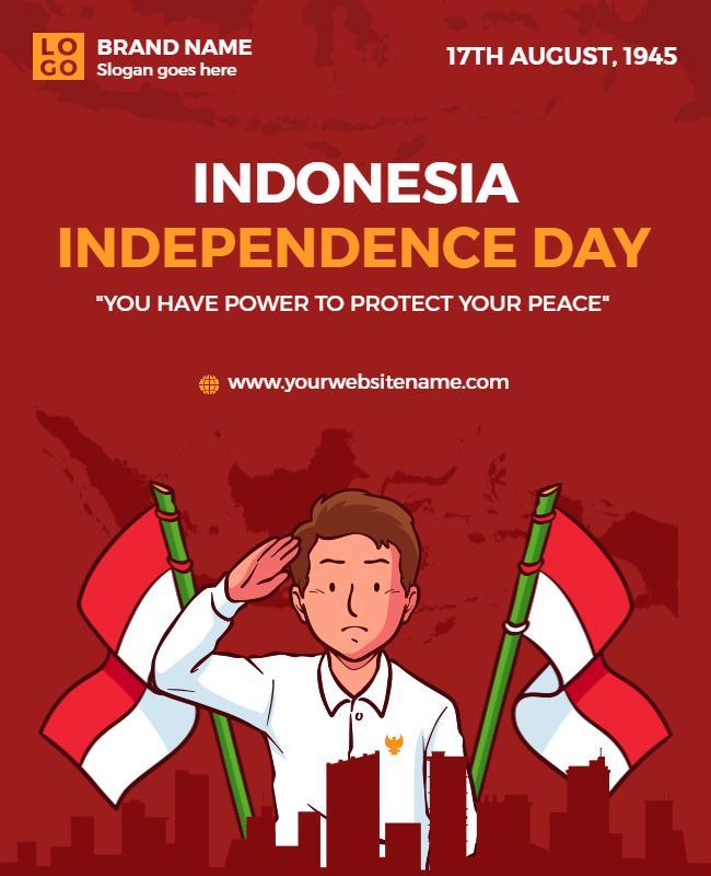 Vibrant Red Indonesia Independence Day Celebration Flyer Template