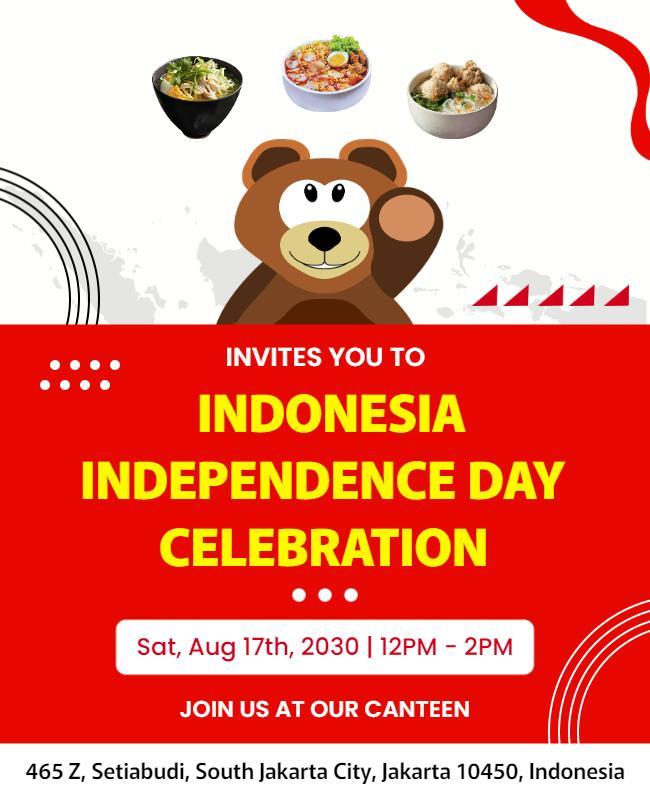 Festive Red Indonesia Independence Day Celebration Flyer Template