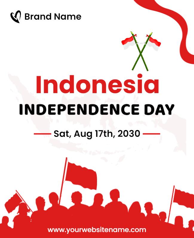 Festive Red and Green Indonesia Independence Day Celebration Flyer Template