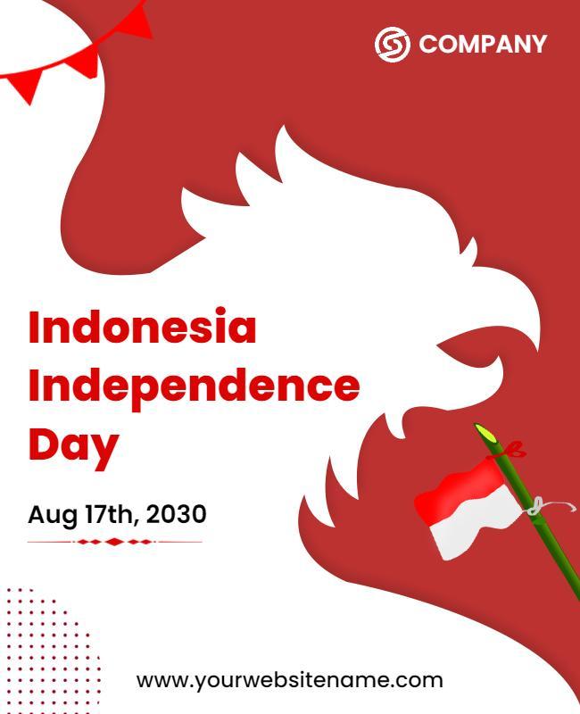 Bold Red Indonesia Independence Day Celebration Flyer Template