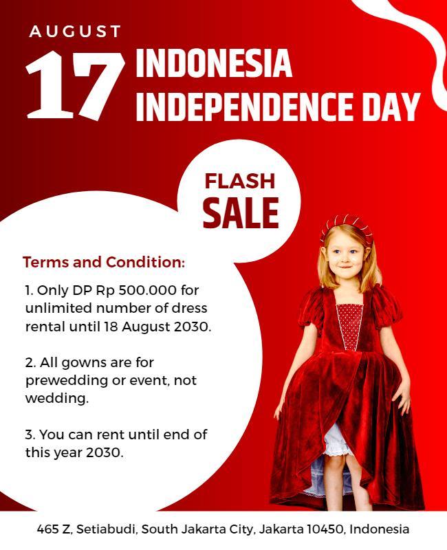 Indonesia Independence Day Flash Sale Flyer Template