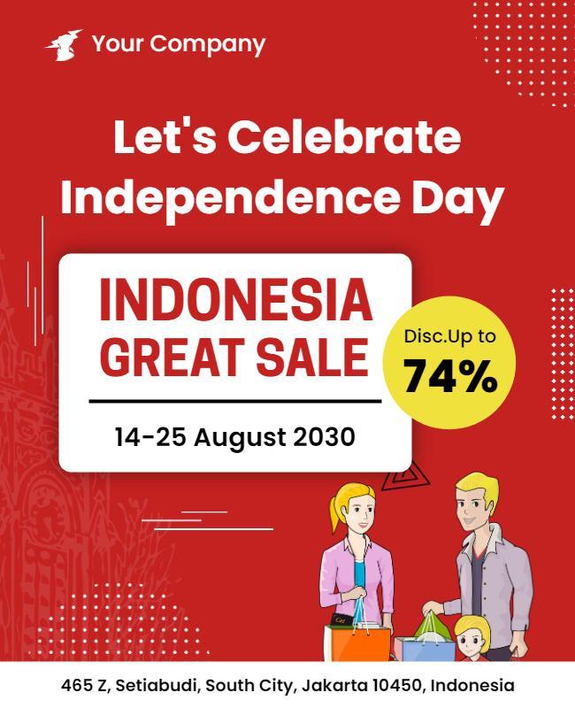 Indonesia Independence Day Sale Flyer Template