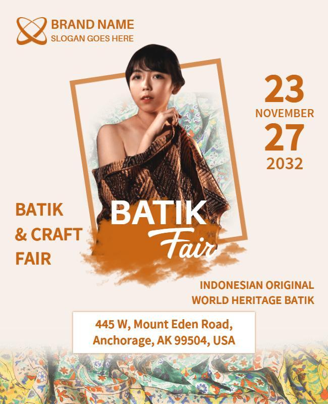 Indonesian Batik and Craft Fair Flyer Template