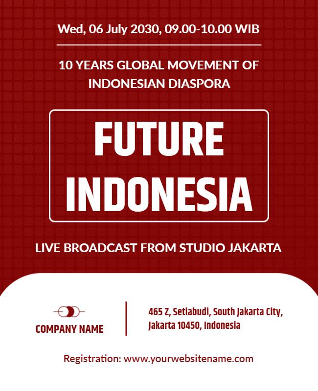 Indonesian Diaspora Anniversary Broadcast Flyer Template