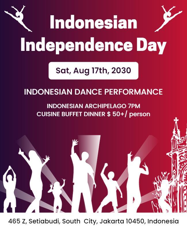 Vibrant Red Indonesian Independence Day Celebration Flyer Template