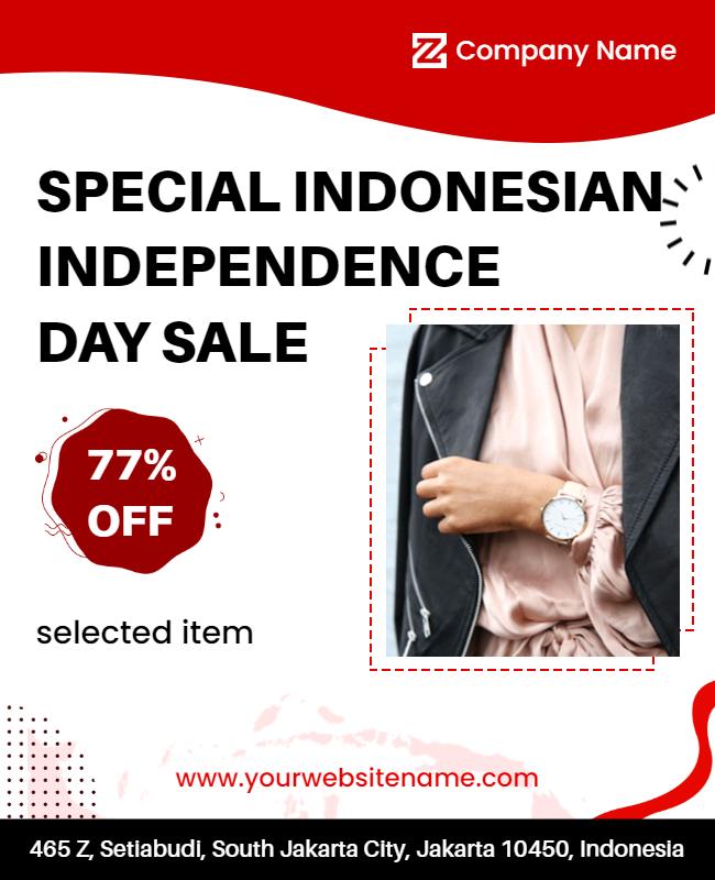 Indonesian Independence Day Sale Promotion Flyer Template