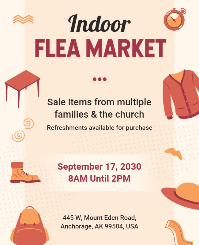 Indoor Flea Market Event Flyer Template