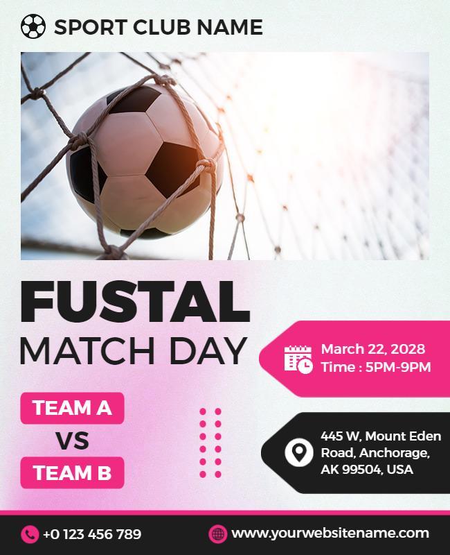 Indoor Futsal Match Day Sports Flyer Template