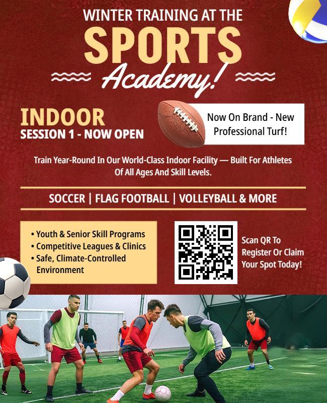 Indoor Sports Academy Training Camp Flyer Template