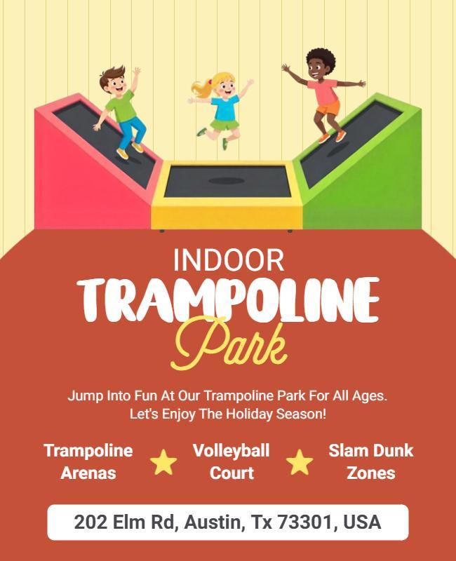 Indoor Trampoline Park Family Fun Flyer Template