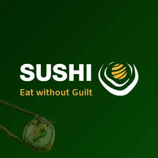Indulge in Guilt-Free Fresh Sushi with Colorful Ingredients Logo Template