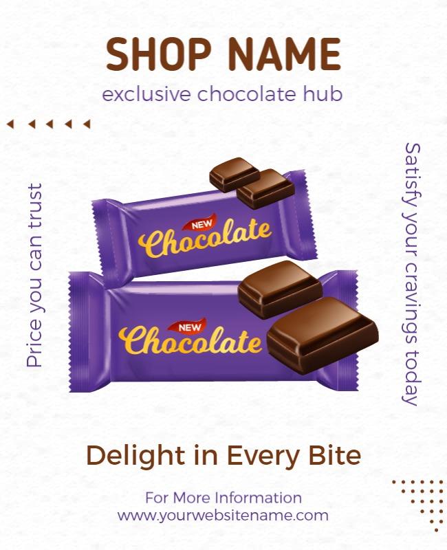 Indulgent Purple Chocolate Treats Shop Poster Template