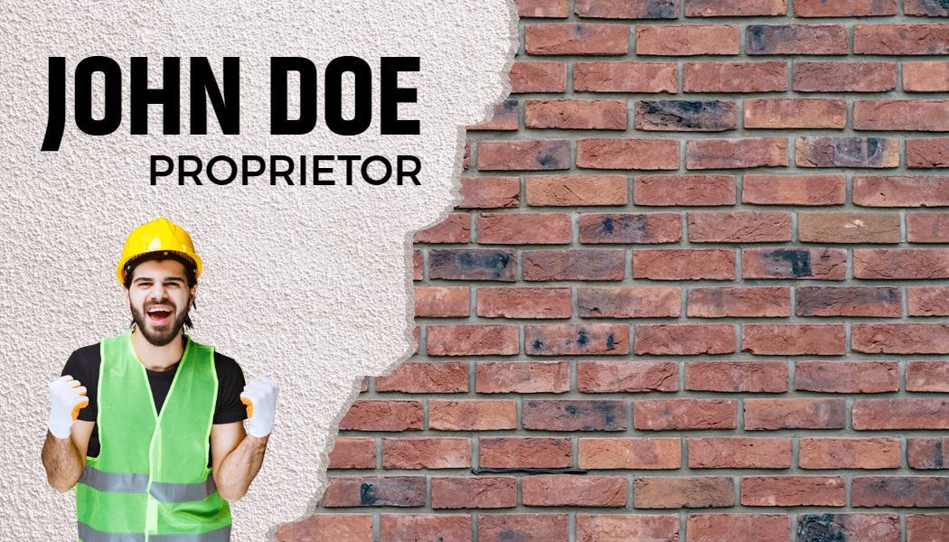Industrial Brick Background Construction Business Card Template