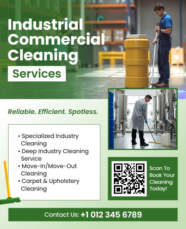 Industrial Commercial Cleaning Services Flyer Template