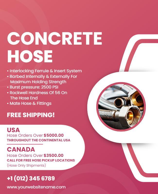 Industrial Concrete Hose Promotion Flyer Template