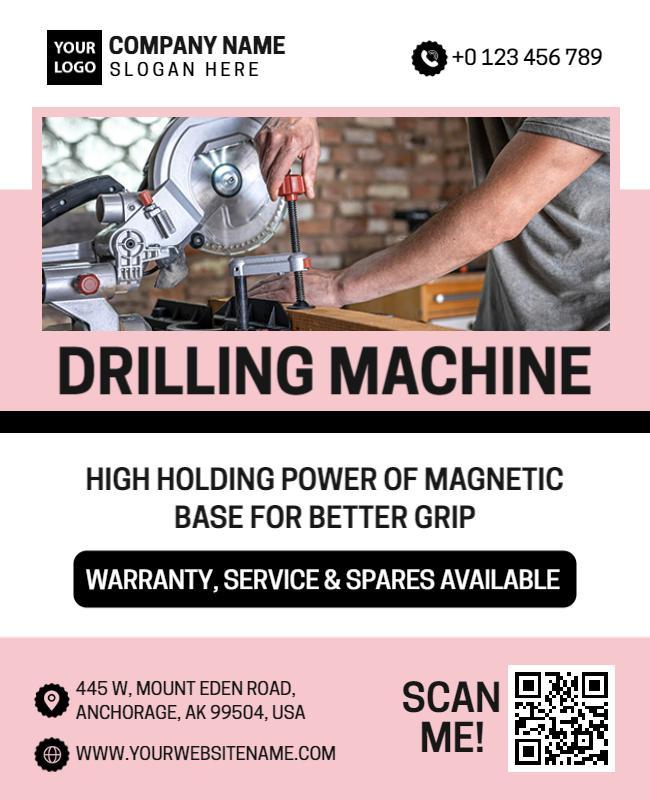 Industrial Drilling Machine Promotion Flyer Template