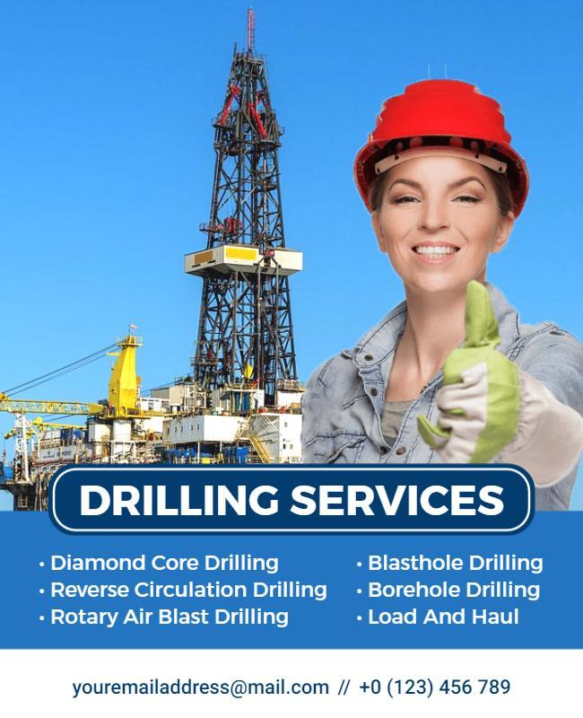 Industrial Drilling Services Promotional Flyer Template